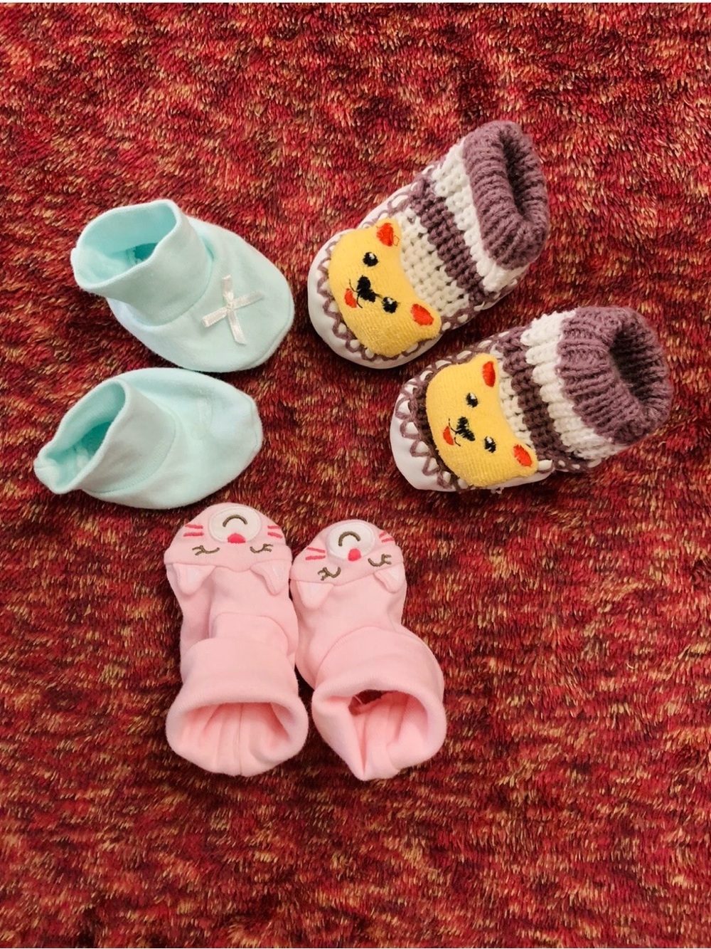 Lot of 3 Baby Girl Shoes Bootie Size 0-3 month Excellent Condition